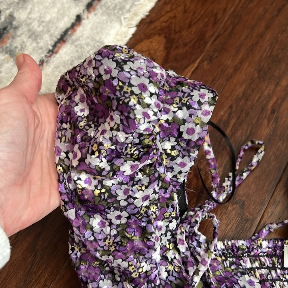 Astr Purple Floral Blouse